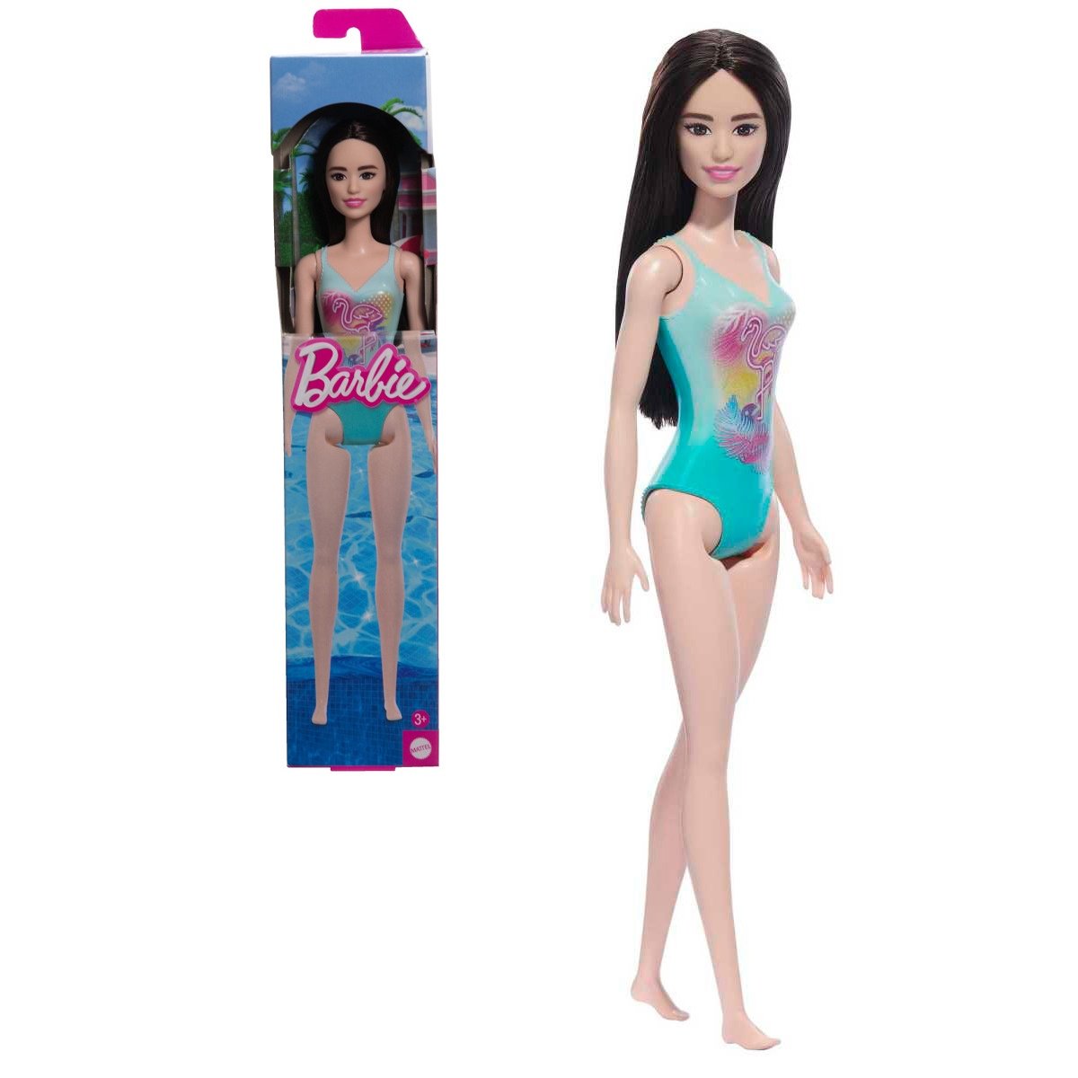 Barbie Fashion & Beauty Muñeca De Playa Sorpresa - Traje De Baño Verde